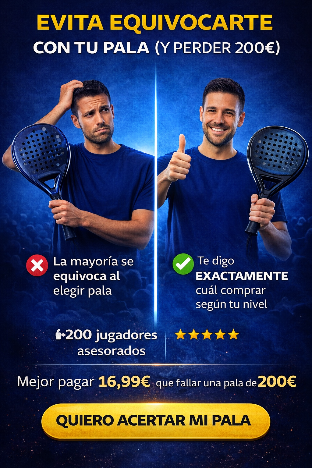 🎯 Evita equivocarte con tu próxima pala y perder 200€